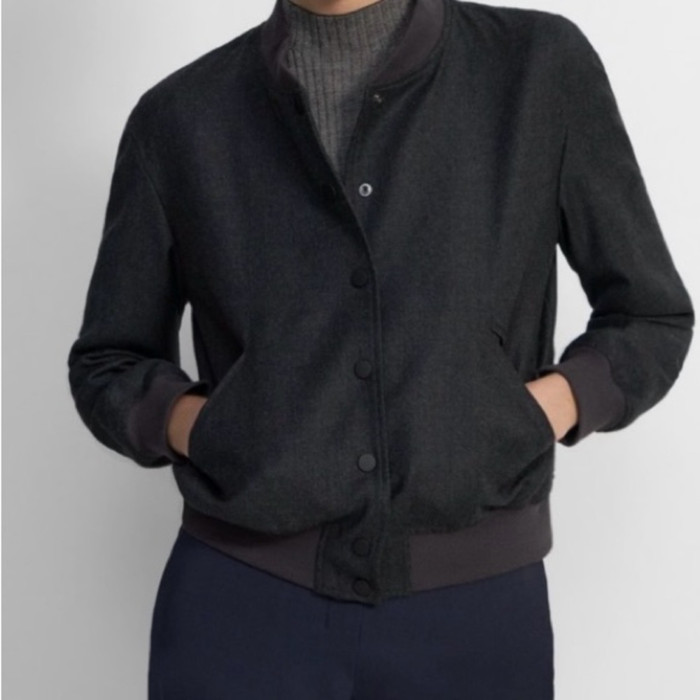 Theory Wool Varsity Bomber Jacket